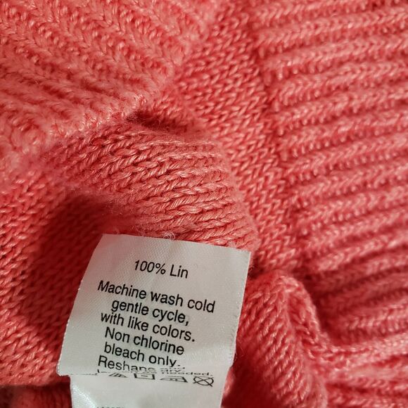 J.Crew Womens Sweater Size Medium 100% Linen Short Sleeve Melon Pullover F2105 - Picture 8 of 9